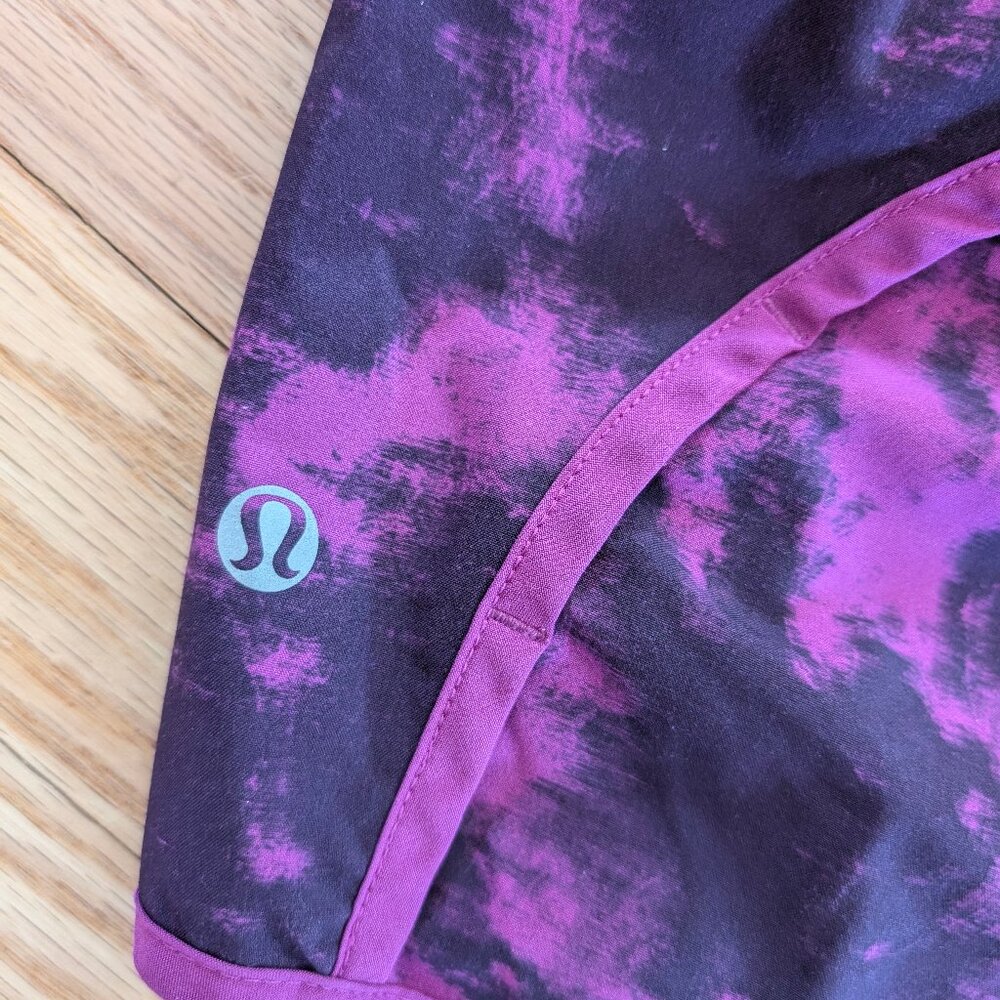 EUC Lululemon Run Times Short 4-way Stretch Breezie Regal Plum Black Women's 6 S - Picture 3 of 8